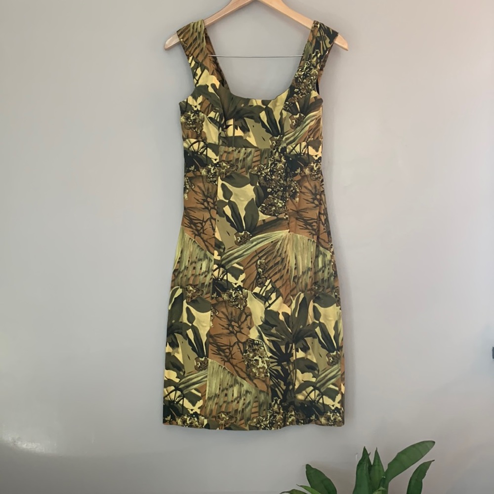 Arden B tropical jungle print bodycon dress